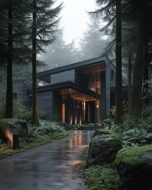 Mossfall Forest Residence // Cinematic Architecture Prompt Pack